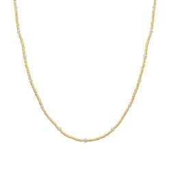 Collar de Plata de Ley 925 y Lacado Blanco acabado en oro amarillo de 18k - Altow