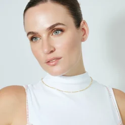 Collar de Plata de Ley 925 y Lacado Blanco acabado en oro amarillo de 18k - Altow