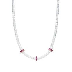 Collar de Plata de Ley 925 y Madreperla Blanca acabado oro amarillo de 18k - Fyro