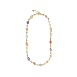 Collar de Plata de Ley 925 y Multicolor Piedra Natural acabado en oro amarillo de 18k - Sariel