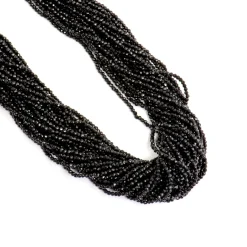 Collar de Plata de Ley 925 y Cristal Negro acabado rodio - Kibak