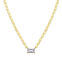 Collar de Plata de Ley 925 y Circonita Brillante acabado oro amarillo de 18k - Dusan