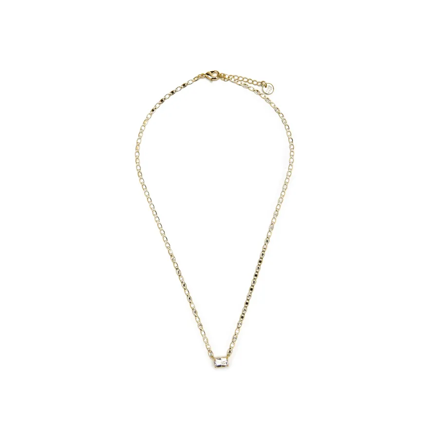 Collar de Plata de Ley 925 y Circonita Brillante acabado oro amarillo de 18k - Dusan