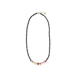 Collar de Plata de Ley 925 y Turmalina Multicolor acabado en oro amarillo de 18k - Renzah