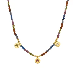 Collar de Plata de Ley 925 y Cristal Multicolor acabado oro 18k - Ufore