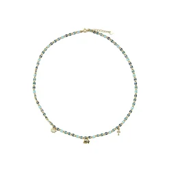 Collar de Plata de Ley 925 y Lacado Azul acabado oro 18k - Shione