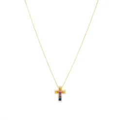 Collar de Plata de Ley 925 y Circonita Multicolor acabado oro 18k - Bhaime