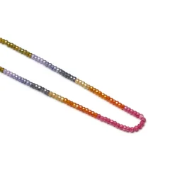 Collar de Plata de Ley 925 y Cristal Multicolor acabado oro 18k - Siran
