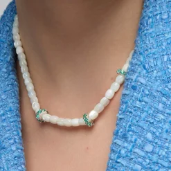 Collar de Plata de Ley 925 y Madreperla Blanca acabado rodio - Fyro