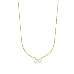 Collar de Plata de Ley 925 y Perla Blanca acabado en rodio - Duslo