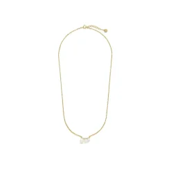 Collar de Plata de Ley 925 y Perla Blanca acabado en rodio - Duslo
