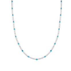 Collar de Plata de Ley 925 y Circonita Aguamarina acabado rodio - Deli
