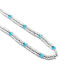 Collar de Plata de Ley 925 y Circonita Aguamarina acabado rodio - Deli