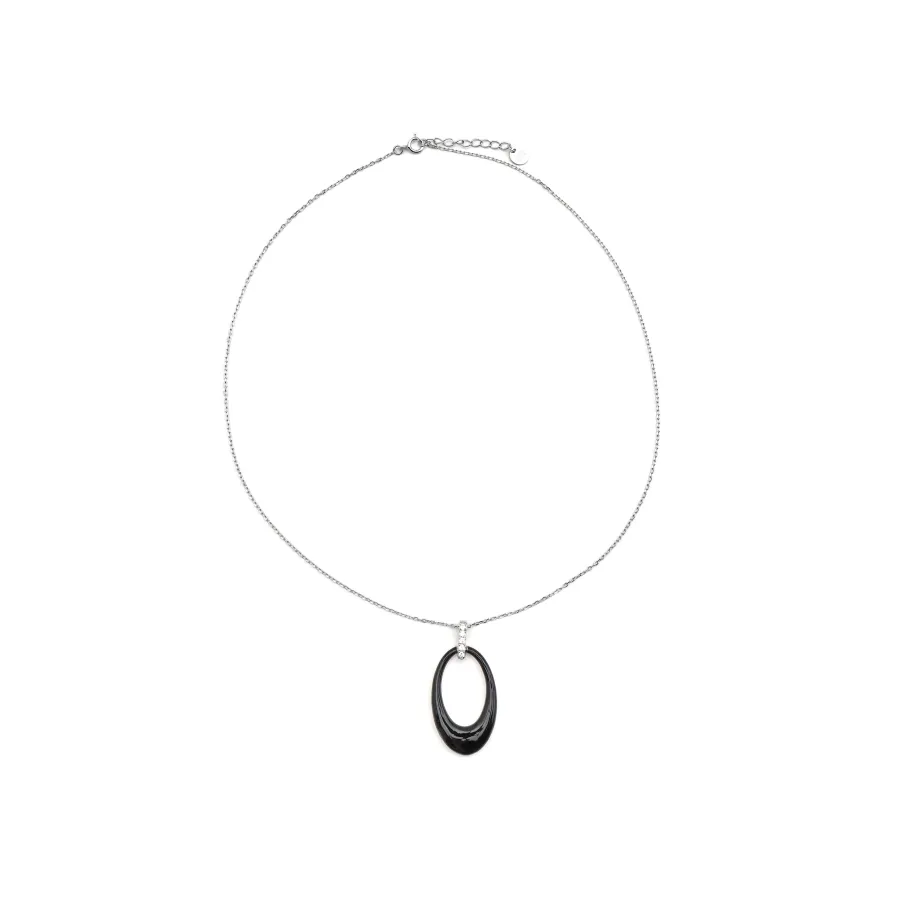 Collar de Plata de Ley 925 y Lacado Negro acabado en rodio - Onves