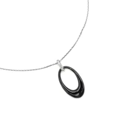 Collar de Plata de Ley 925 y Lacado Negro acabado en rodio - Onves