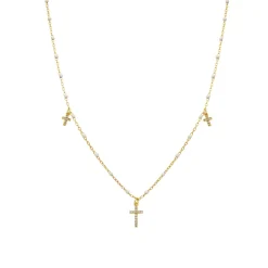 Collar de Plata de Ley 925 y Lacado Blanco acabado oro amarillo de 18k - Haja