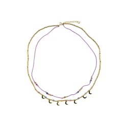 Collar de Plata de Ley 925 y Cristal Multicolor acabado oro 18k - Kapac