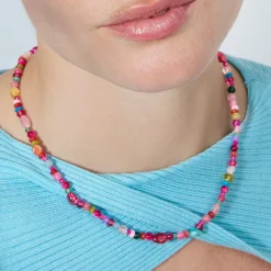 Collar de Plata de Ley 925 y Cristal Multicolor acabado en oro amarillo de 18k - Usak