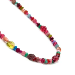 Collar de Plata de Ley 925 y Cristal Multicolor acabado en oro amarillo de 18k - Usak