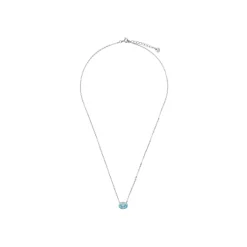 Collar de Plata de Ley 925 y Circonita Aguamarina acabado rodio - Unxo