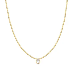 Collar de Plata de Ley 925 y Circonita Brillante acabado en oro amarillo de 18k - Gusva