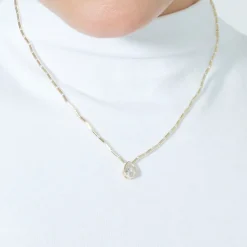 Collar de Plata de Ley 925 y Circonita Brillante acabado en oro amarillo de 18k - Gusva