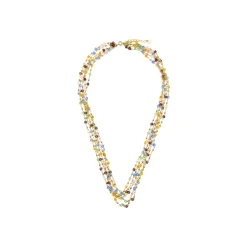 Collar de Plata de Ley 925 y Cristal Multicolor acabado oro amarillo de 18k - Goben