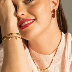 Collar de Plata de Ley 925 y Circonita Brillante acabado oro 18k - Paila