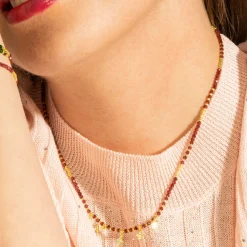 Collar de Plata de Ley 925 y Circonita Brillante acabado oro 18k - Paila