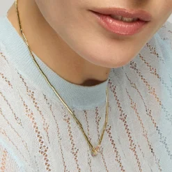 Collar de Plata de Ley 925 y Circonita Multicolor acabado oro amarillo de 18k - Mezay
