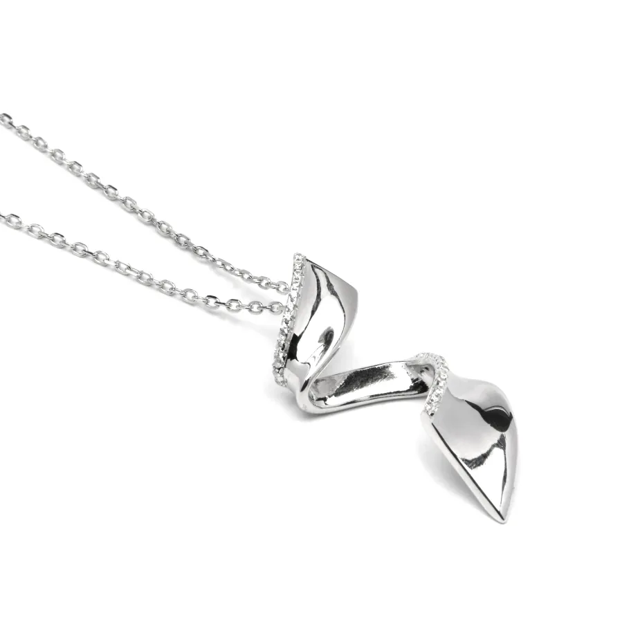 Collar de Plata de Ley 925 y Circonita Brillante acabado rodio - Orba