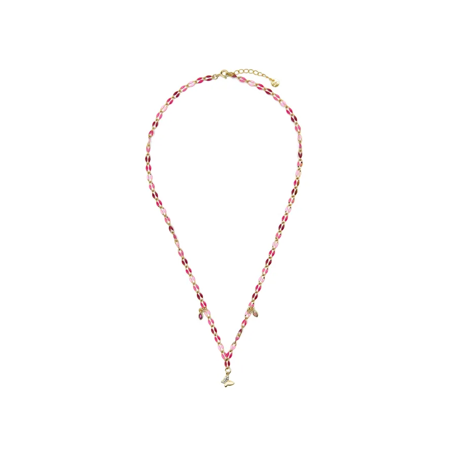 Collar de Plata de Ley 925 y Lacado Rosa acabado oro amarillo de 18k - Axelon