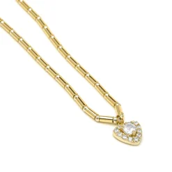 Collar de Plata de Ley 925 y Circonita Brillante acabado en oro amarillo 18k - Aldra