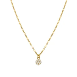 Collar de Plata de Ley 925 y Circonita Brillante acabado en oro amarillo 18K - Oris