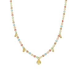 Collar de Plata de Ley 925 y Lacado Multicolor acabado oro amarillo de 18k - Ximue