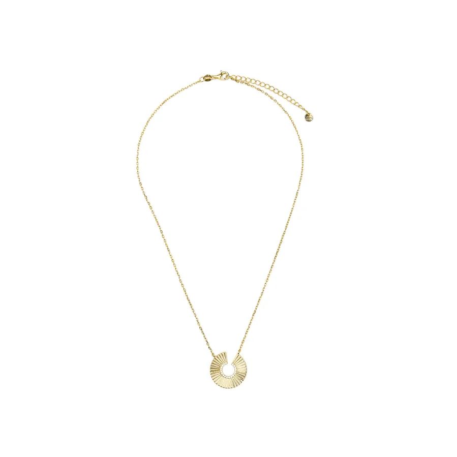 Collar de Plata de Ley 925 y Circonita Brillante acabado oro amarillo de 18k - Dragi