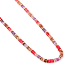 Collar de Plata de Ley 925 y Amatista Natural acabado oro amarillo de 18k - Abolg