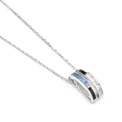 Collar de Plata de Ley 925 y Circonita Zafiro acabado rodio - Nikoa