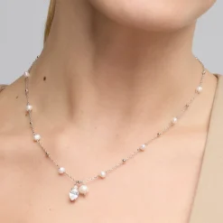 Collar de Plata de Ley 925 y Circonita Brillante acabado rodio - Lebao