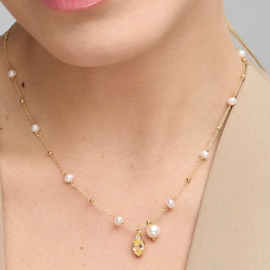 Collar de Plata de Ley 925 y Circonita Brillante acabado rodio - Lebao