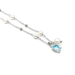 Collar de Plata de Ley 925 y Circonita Brillante acabado rodio - Lebao