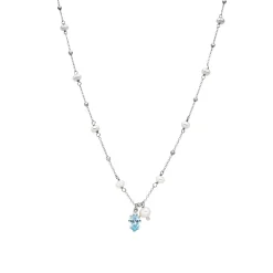 Collar de Plata de Ley 925 y Circonita Brillante acabado rodio - Lebao