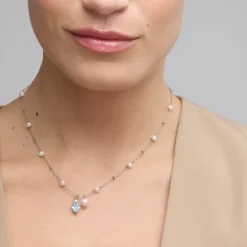 Collar de Plata de Ley 925 y Circonita Brillante acabado rodio - Lebao