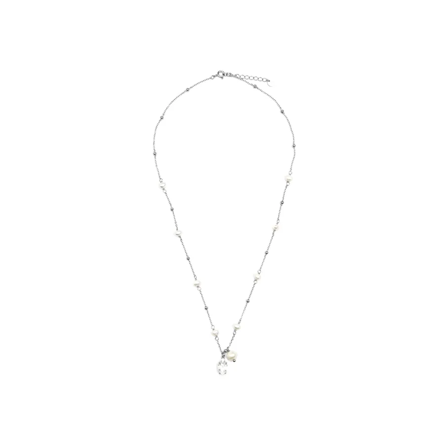 Collar de Plata de Ley 925 y Circonita Brillante acabado rodio - Lebao