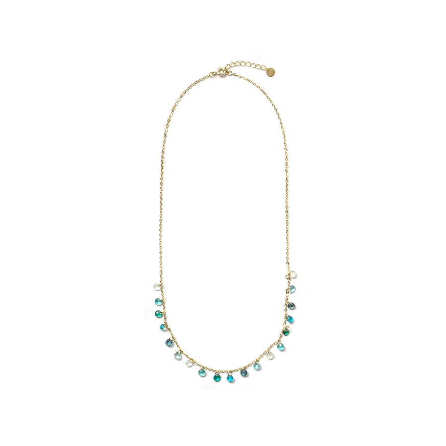 Collar de Plata de Ley 925 y Circonita Multicolor acabado en oro amarillo de 18k - Dorala