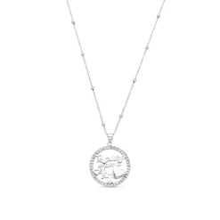Collar de Plata de Ley 925 y Circonita Brillante acabado rodio - Mama