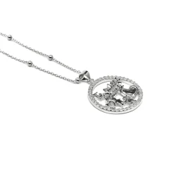 Collar de Plata de Ley 925 y Circonita Brillante acabado rodio - Mama