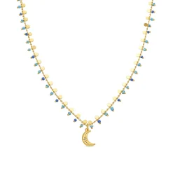 Collar de Plata de Ley 925 y Circonita Brillante acabado en oro amarillo de 18k - Limaso