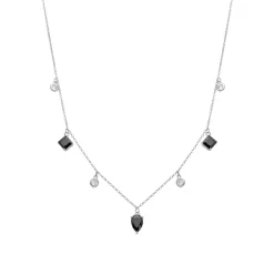 Collar de Plata de Ley 925 y Circonita Onix acabado en rodio - Irul