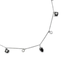 Collar de Plata de Ley 925 y Circonita Onix acabado en rodio - Irul